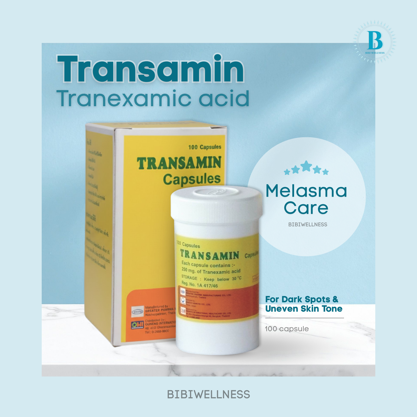 トランサミン(トラネキサム酸) (100 capsules / bottle)